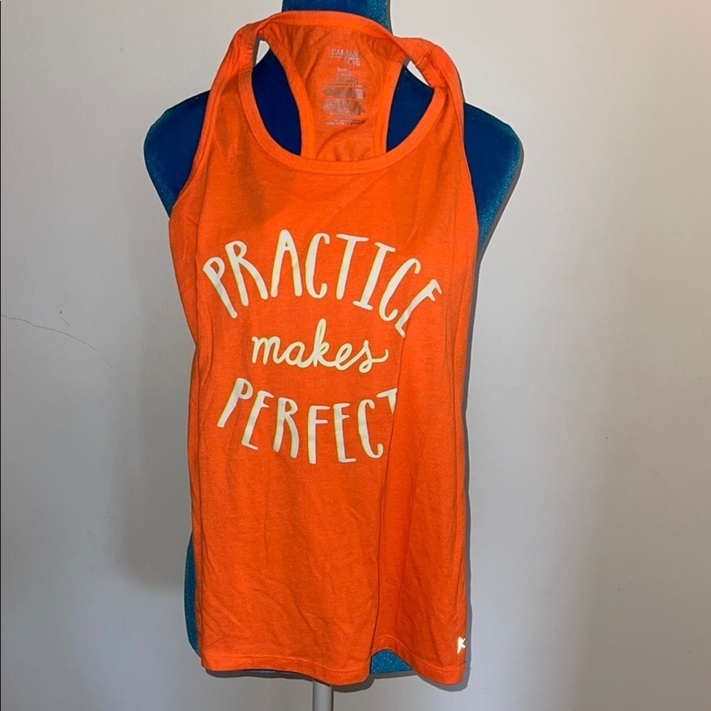Orange Tank Top with Motivational Print danskin